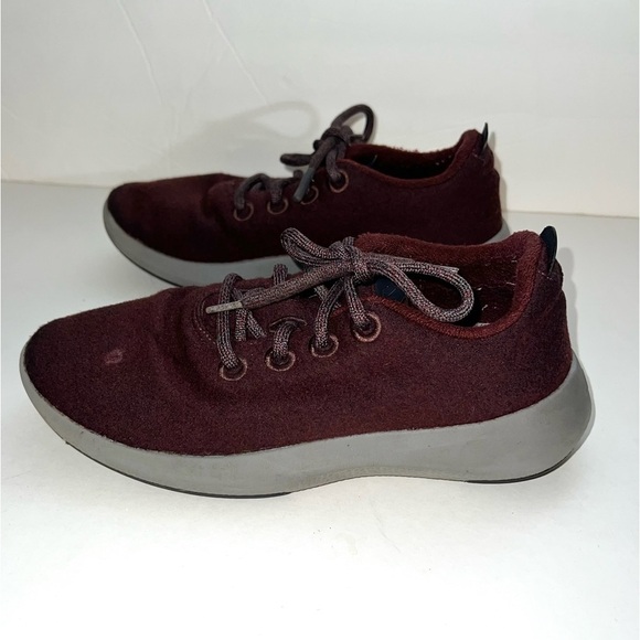 Allbirds Red Maroon Wool Runner Mizzles Shoes - Picture 6 of 10